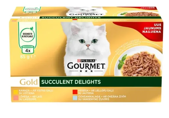 GOURMET GOLD Succulent Delights liha/kalavalik 4 x 85 g