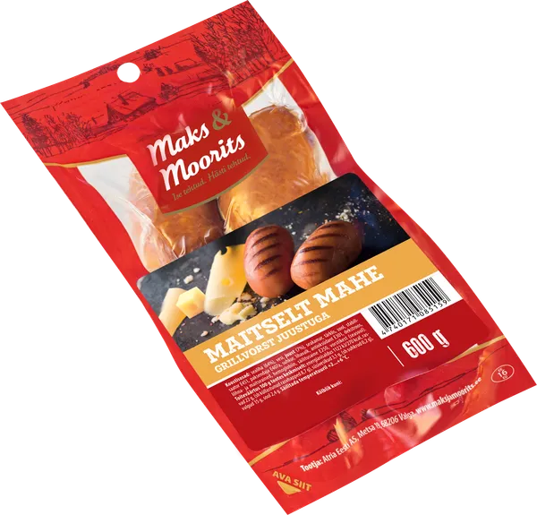 Grillvorstid MAKS&MOORITS, Maitselt mahe, juustuga, 600g