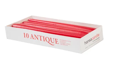 HANSA CANDLE Antiik küünal 245mm, 10tk, punane