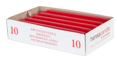 HANSA CANDLE Majapidamisküünal 170mm, 10tk, punane