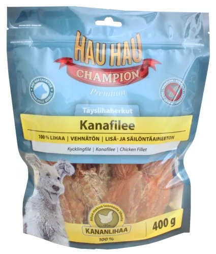 HAU-HAU CHAMPION  Delikatess - Kanafilee 100%, koertele 400g