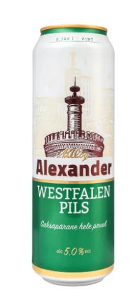 Hele õlu A. LE COQ, Alexander Westfalen, Pils, 5%vol,  0,568 ml, R26/204831/37, purk