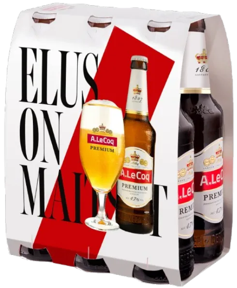 Hele õlu A.LE.COQ Premium 4,7%vol, 6tk x 0,5L, R15/100012/37