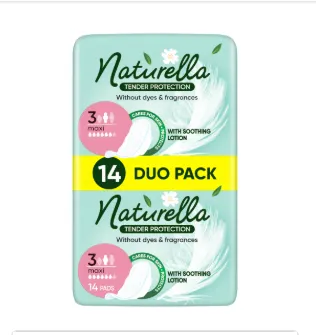 Hügieenisidemed NATURELLA Tender Protection, Maxi, S3, 14tk