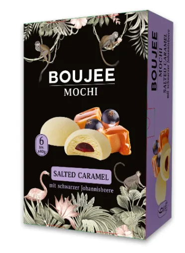 Jäätis Mochi BOUJEE soolakaramelli ja mustsõstra täidisega, 240g (6*40g)