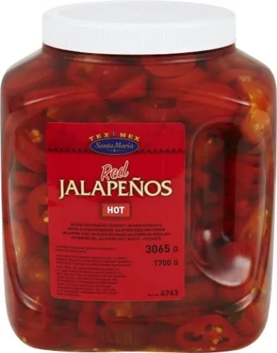 Jalapeno punane SANTA MARIA, terav, 3065 g/ 1700 g