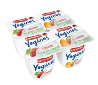 Jogurt EHRMANN, maasika-virsiku-passioni, 100g x 4tk