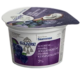 Jogurtikreem SAARE, mustika, 5%, 200g
