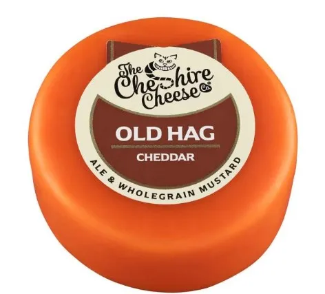 Siers THE CHESHIRE CHEESE COMPANY Old Hag Cheddar, ar alu un sinepēm, 200g