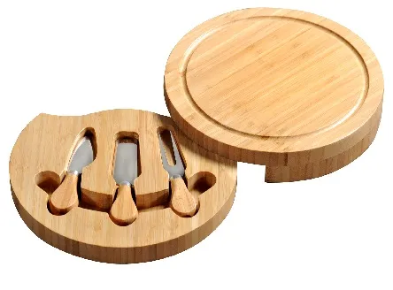 Juustunugade komplekt KESPER, (3 nuga + lõikelaud), bambus/roostevaba teras