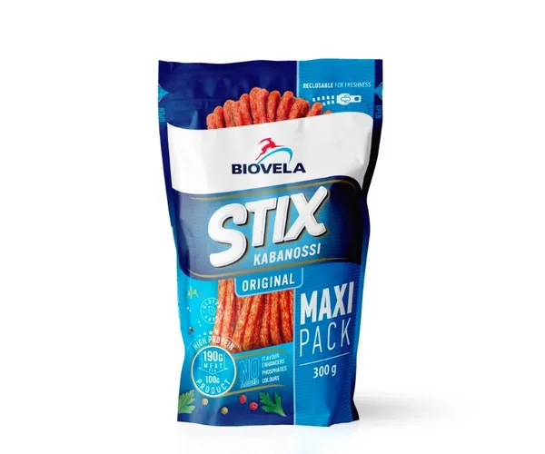 Kabanoss stix BIOVELA, kuumsuitsutatud, 300g