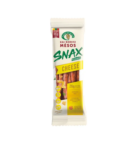Kabanossid KREKENAVOS, Snax, sealihast, juustuga, kuumsuitsutatud, 100g