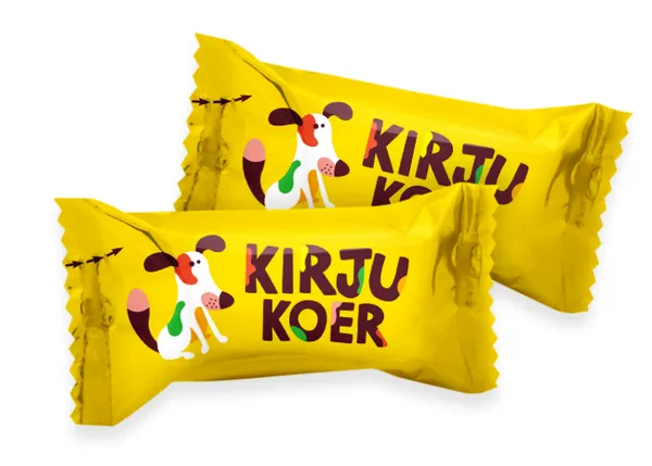 Kakaobatoonike Kirju koer KALEV küpsise ja marmelaadiga, kaalu 1kg