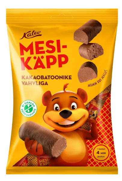Kakaobatoonikesed KALEV Mesikäpp, vahvliga, 150g