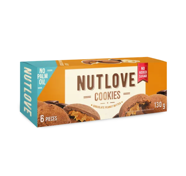 Kakaoküpsised NUTLOVE maapähklitäidisega, kaetud piimašokolaadiga, SUHKRUVABA 130 g