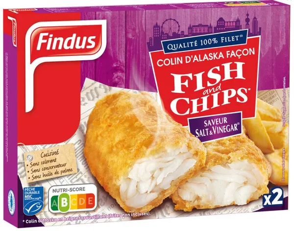 Kalafileed FINDUS Fish&Chips, soola ja äädikaga 2tk, 240g