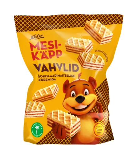 KALEV Vahvlid Mesikäpp, šokolaadimaitselise kreemiga 250g
