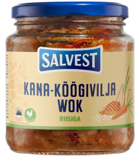 Kana-köögiviljawok SALVEST riisiga 530g