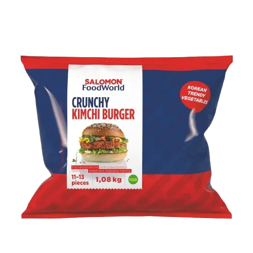 Vegan burger SALOMON, Crunchy Kimchi, riisi ja kimchi baasil, paneeritud, 90g, külmutatud, 1,08kg