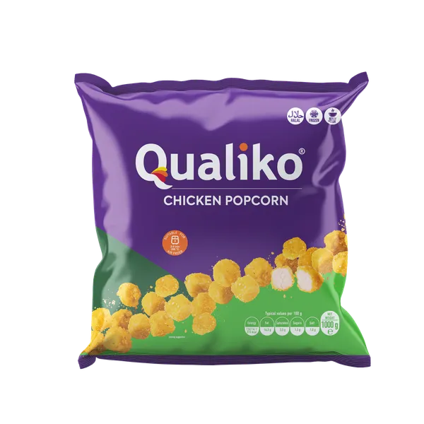 Kanafilee ampsud QUALIKO, Popcorn, paneeritud, halal, IQF, külmutatud, 1kg