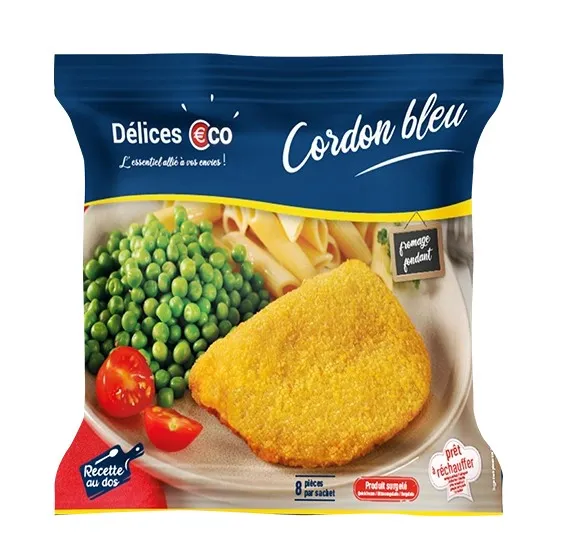 Kanafileetasku, Cordon Bleu, 125g, juustu ja singiga, paneeritud, halal, IQF, külmutatud, 1kg