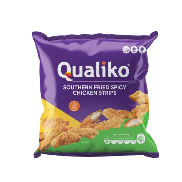 Kanaribad QUALIKO, Southern Fried, paneeritud, halal, vürtsikad, IQF, külmutatud, 1kg