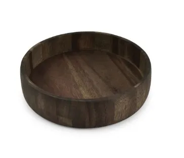 Kandik S|P COLLECTION, Rural, kõrgete servadega, kaunistuseks, akaatsia, D 28 cm, H 6,5 cm, tk