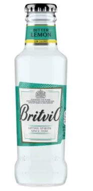 Bezalkoholisks dzēriens BRITVIC Bitter lemon ar saldinātājiem stiklā, 0.2l (DEP)