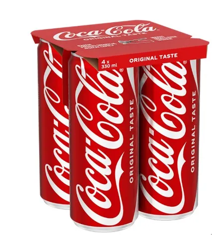 Karastusjook COCA - COLA, 4 tk x 330 ml, 1,32 L, purk