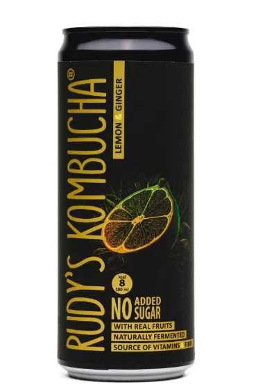 Karastusjook RUDY'S, Kombucha, Lemon & Ginger, 330ml, purk