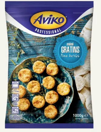 Kartuligratäänid mini AVIKO maitserohelisega, külmutatud  1kg