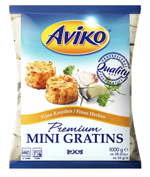Kartuligratäänid mini AVIKO maitserohelisega, külmutatud 29tk/ 1kg