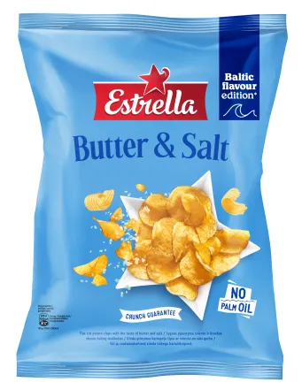 Kartulikrõpsud  ESTRELLA, või ja soolamaitselised, siledalõikelised, 170 g