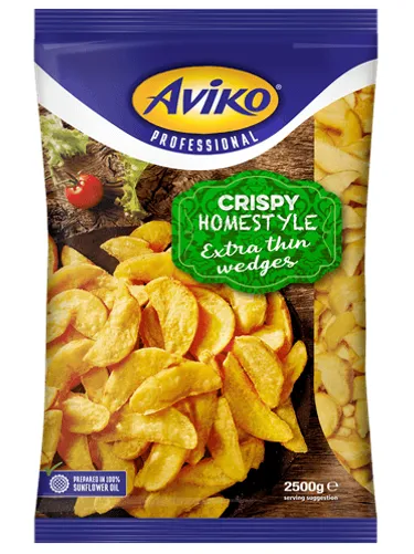 Saldētas kartupeļu daiviņas Extra Thin Wedges AVIKO, 2.5kg