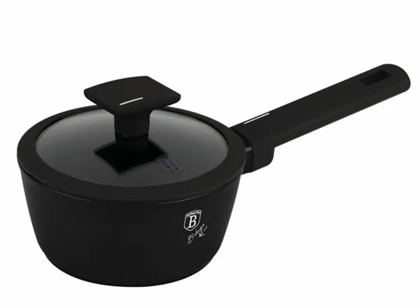 Kastmepott BERLINGER HAUS, Matte Black, kaanega, alumiinium, 1,2 L, D 16 cm, H 7 cm, tk