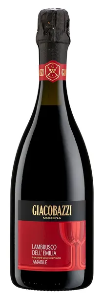 Dzirkstošais sarkanvīns GIACOBAZZI Lambrusco Emilia, IGP, salds,7,5%, 0.75l