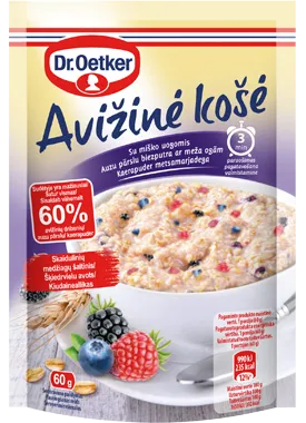 DR. OETKER auzu pārslu putra ar meža ogām 60g