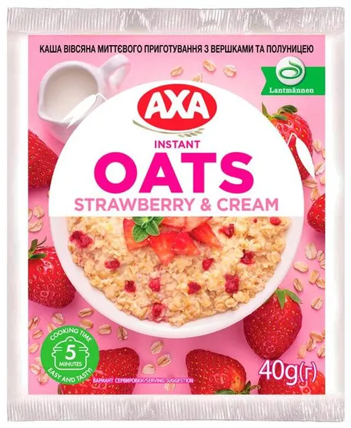 Kiirkaerahelbepuder koore ja maasika, AXA, 40 g