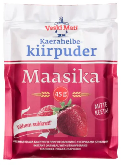 Kiirkaerahelbepuder VESKI MATI, maasika, 45g