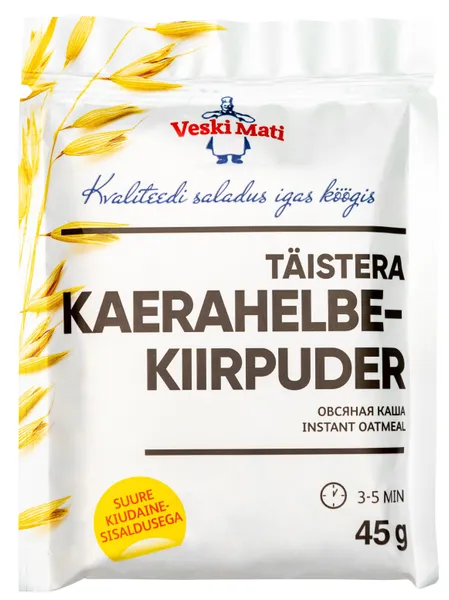 Kiirkaerahelbepuder VESKI MATI, täistera, 45g