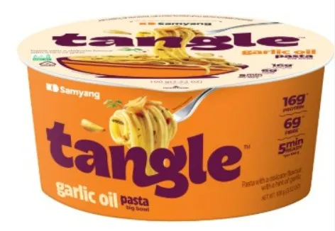 Kiirnuudlid "Tangle", SAMYANG, küüslauguõliga, kauss, 100 g