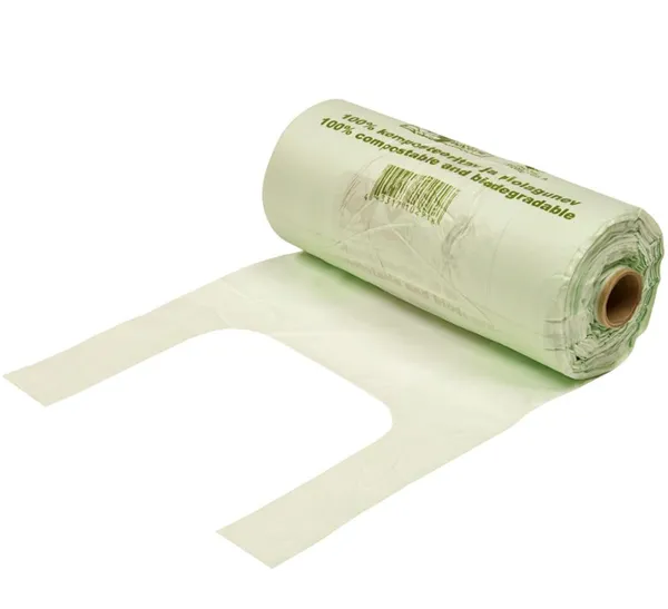 Kilekott sangadega 22 + 12 x 45 cm, komposteeritavad, roheline, 12mic, rullis 200tk