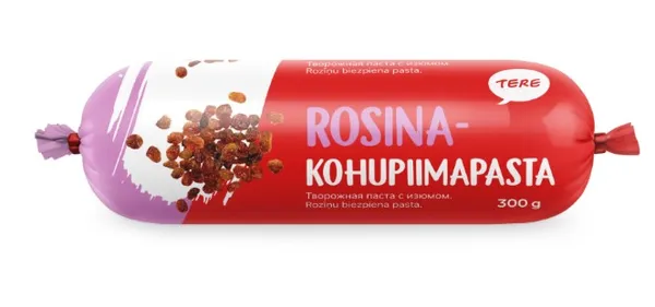 Kohupiimapasta rosinatega Tere 5% 300g