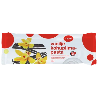 Kohupiimapasta TERE, vanilli, D-vitamiiniga, 4%, 300g
