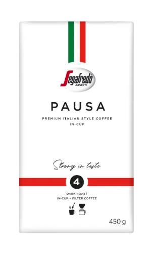 Kohv SEGAFREDO Zanetti Pausa, jahvatatud 450g, 85% Araabika ja 15% Robusta