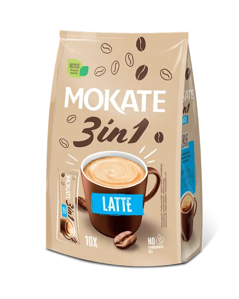Kohvijook MOKATE 3in1 Latte , kott 150g (15g x 10)