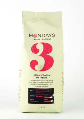 Kohvioad MONDAYS nr 3, 100% Arabica/Robusta, sügavröstitud, 1 kg