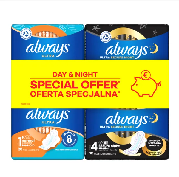 Komplekt: Sidemed ALWAYS Ultra,S1 20tk+S4, 12tk