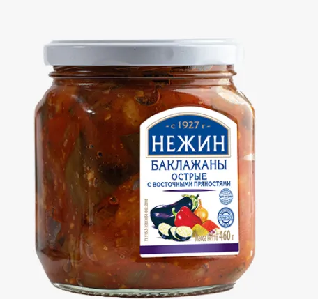 Konserveeritud baklažaanid, NEZHIN, köögiviljade ja idamaiste vürtsidega, 460 g
