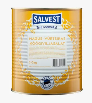 Köögiviljasalat SALVEST, magus-vürtsikas, 3 kg